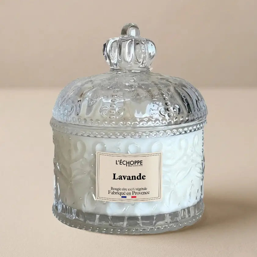 Bougie parfumée artisanale dans sa bonbonnière