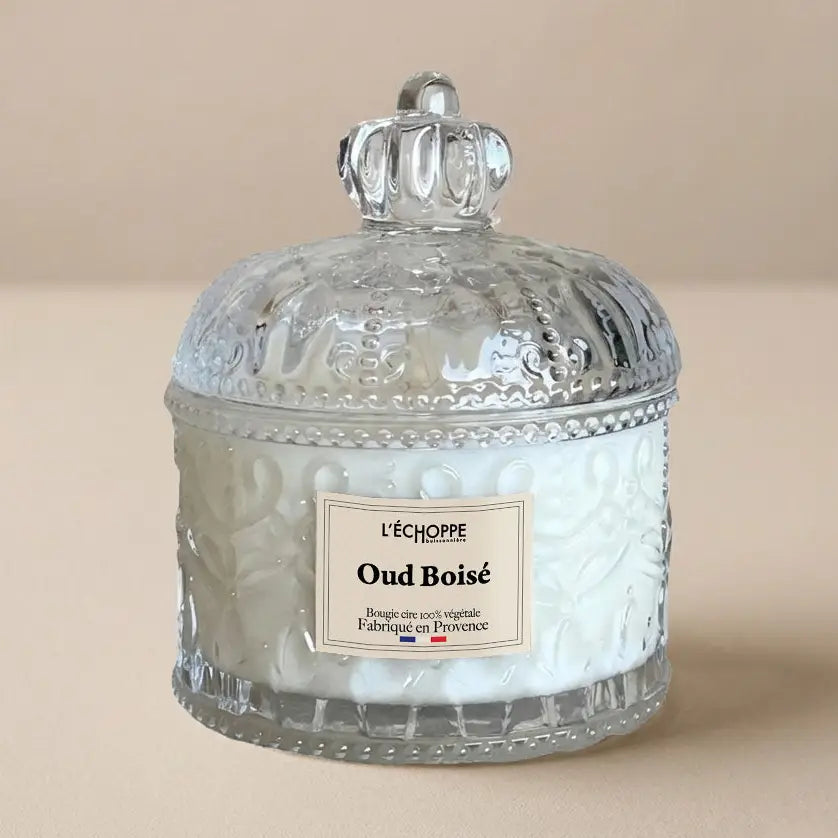 Bougie parfumée artisanale dans sa bonbonnière